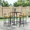vidaXL Set bar pentru gradina, 5 piese, negru, poliratan/lemn acacia