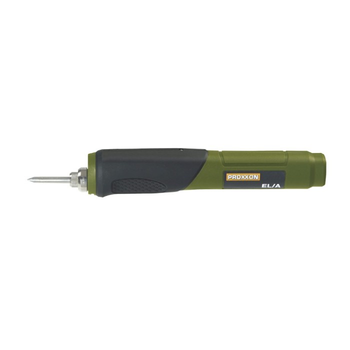 Proxxon 28142, Aparat de lipit fara fir EL/A, LED, 470&Acirc;&deg;C, accu 3.6V 2.0Ah, inclusiv incarcator si rezerva cositor
