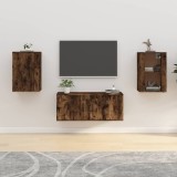 Cumpara ieftin Dulapuri TV montaj pe perete 2 buc stejar fumuriu 40x34,5x60 cm