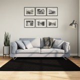 VidaXL Covor HUARTE, fir scurt, moale și lavabil, negru, 160x160 cm