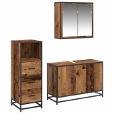 vidaXL Set de mobilier pentru baie 3 pcs Lemn vechi 90 x 33 x 60 cm 3402456