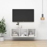 VidaXL Dulap TV montat pe perete, alb, 37x37x107 cm, PAL