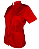Cumpara ieftin Tunica Medicala Pe Stil cu Elastan, Rosu cu nasturi - 2XL