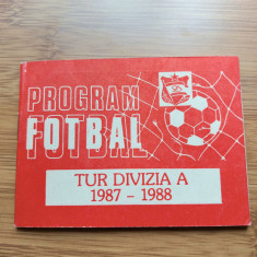 Dinamo București Program Fotbal Tur Divizia A 1987-1988