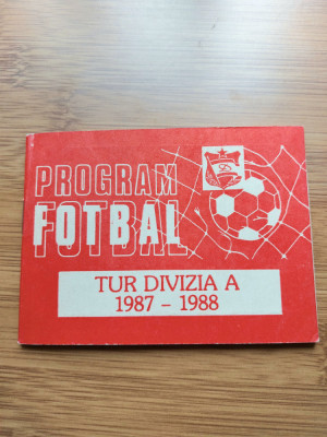 Dinamo București Program Fotbal Tur Divizia A 1987-1988 foto