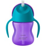 Cana cu Pai, Philips Avent, SCF796/01/02, permite Dezvoltare Orala Sanatoasa, +9 luni, culoare Mov, 200 ml