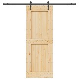 VidaXL Ușă glisantă cu set de feronerie 85x210 cm, lemn masiv de pin