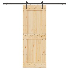 vidaXL Ușă glisantă cu set de feronerie 85x210 cm, lemn masiv de pin foto
