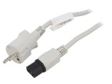 Cablu Alimentare Alb 2m CEE 7/7 la IEC C13 10A 250V