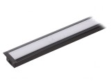 Profil Aluminiu &Icirc;ncastrat Negru 1m pentru Module LED