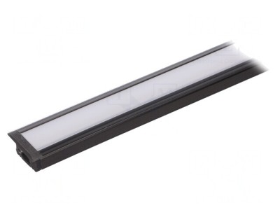 Profil Aluminiu &amp;Icirc;ncastrat Negru 1m pentru Module LED foto