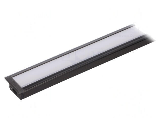 Profil Aluminiu &Icirc;ncastrat Negru 1m pentru Module LED
