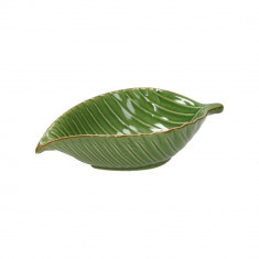 Bol pentru servire, Leaf Shaped, Tognana, 27x14x4 cm, ceramica glazurata, verde