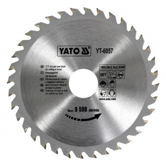 Disc fierastrau circular pentru lemn, 36 de dinti din carbura de wolfram, 160x30x2mm, Yato YT-6057 foto