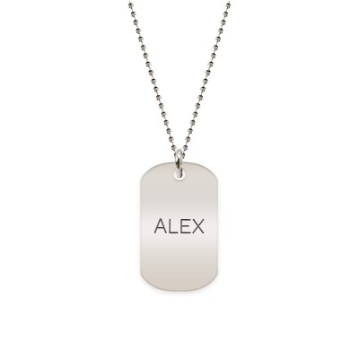 Freedom - Colier din argint 925 dog tag personalizat foto