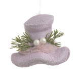 Set 4 ornamente pentru brad Hat Pink 9 x 8 cm, Inart