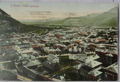 Carte postala, Piatra Neamt, vedere generala, perioada interbelica foto