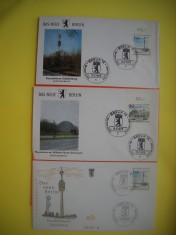 HOPCT PLIC FDC S NR 520 SET 3 FDC PLANETARIUL SI TURNUL TV TELEVIZIUNE BERLIN GERMANIA- -NECIRCULAT