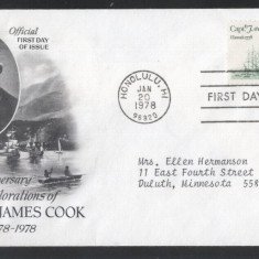 United States 1978 Captain James Cook 13c FDC K.706