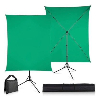 Suport fundal pentru streaming cu panza Chroma Key 150 x 200 cm Andoer Alb foto
