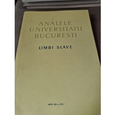 Analele Universitatii Bucuresti, Limbi Slave, anul XX-1971