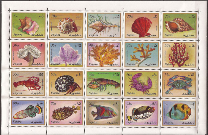 FUJEIRA FAUNA MARINA ( bloc dantelat ) MNH