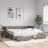 Gossi pat de zi cu extensie si sertare, gri taupe, 80x200 cm, textil