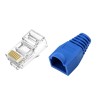 Set 30 x mufa + manson de protectie, RJ45, CAT5 CAT6, 8 pini 8P8C, albastru