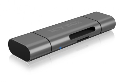 CARD Reader Icy Box interfata USB 2.0, citeste/scrie: SD, microSD, adaptor USB Type-C&amp;amp;Micro-B, &amp;quot;IB-CR200-C&amp;quot; (timbru verde 0.03 lei) foto