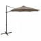 vidaXL Umbrelă &icirc;n consolă cu st&acirc;lp și LED-uri, taupe, 300 cm 312339
