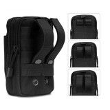 Borseta tactica pentru talie multifunctionala 1L, organizator EDC, poliester rezistent, impermeabila, neagra, 18 cm