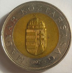 Moneda bimetal 100 FORINTI - UNGARIA, anul 1997 *cod 2313 A foto