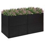 Cumpara ieftin Jardiniera gradina Gossi, 157x80x80 cm, poliratan negru, pat flori robust, rezistenta intemperii, design fund deschis