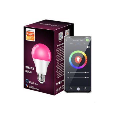 Bec SMART,E27, LED RGB, 15W, Control vocal, Programare ON OFF, Aplicatie, Sincronizare muzicala foto