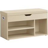 VASAGLE Pantofar cu banca, capitonata, 3 compartimente, sarcina 150 kg, 30x80x44cm, modern, bej Household NewTrend