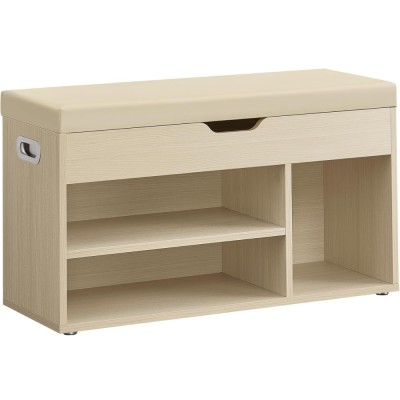 VASAGLE Pantofar cu banca, capitonata, 3 compartimente, sarcina 150 kg, 30x80x44cm, modern, bej Household NewTrend foto