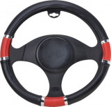 Husa volan Chrome Ring Red, material cauciucat, diametru 37-39cm Kft Auto, AutoMax Polonia
