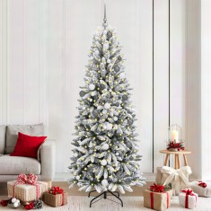 vidaXL Brad de Crăciun artificial Alb 210 cm PVC