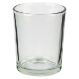 Suport Lumanare Sticla, Transparent, Diametru 5.5 cm, Inaltime 6.5 cm, Oem
