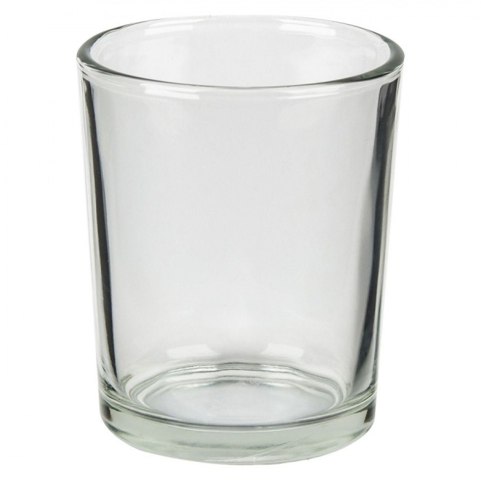 Suport Lumanare Sticla, Transparent, Diametru 5.5 cm, Inaltime 6.5 cm