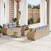 VidaXL Set de canapele pentru grădină 10 pcs Bej poliratan