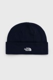 The North Face caciula culoarea albastru marin, din tricot gros