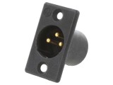 Conector XLR tată 3 pini, montare pe panou, 16A, NEUTRIK