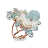 Inel Joy cu perlă baroc și acvamarin