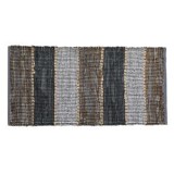 Covoras decorativ din piele artificiala, Gri Taupe, 130x70cm, cu franjuri si spate antialunecare, CMCLASS