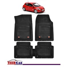 Covorase Auto TeamCar&reg; Tip Tavita Compatibile Renault Clio III Hatchback (2005-2014) Negru Material Rezistent