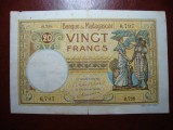 Bancnota Madagascar 20 Franci - Numismatica Africa
