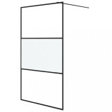 Cumpara ieftin Perete cabina dus walk-in negru 115x195 cm sticla ESG semi-mata