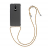 Husa pentru OnePlus 6, Silicon, Transparent, 48591.21, kwmobile, Textil, Carcasa