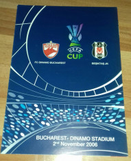 Program Fotbal Dinamo Besiktas Istanbul 2006 UEFA Cup bilet Romania foto